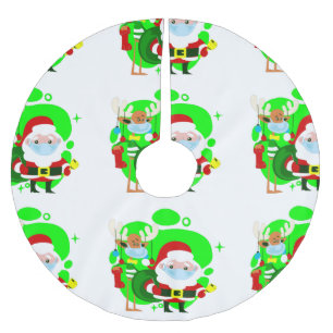 Saia Para Árvore De Natal De Poliéster covid christmas santa claus rendeer