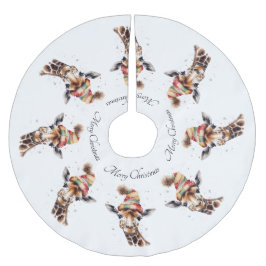 Saia Para Árvore De Natal De Poliéster Cozy Christmas Giraffe, costume