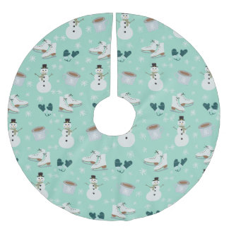 Saia Para Árvore De Natal De Poliéster Cozy Winter Wonderland Tree Skirt