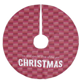 Saia Para Árvore De Natal De Poliéster Cranberry Coral Impressão de árvore de Natal