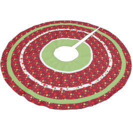 Saia Para Árvore De Natal De Poliéster Cranberry Green Polka dot Divertido Árvore de Nata