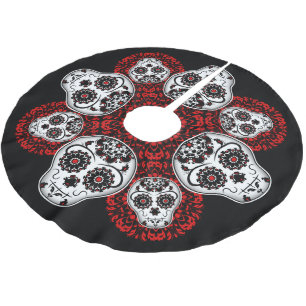 Saia Para Árvore De Natal De Poliéster Crânio de açúcar no Natal Dia dos Mortos