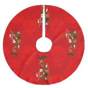 Saia Para Árvore De Natal De Poliéster crânio de árvore de natal feio assombrado