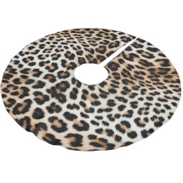 Saia Para Árvore De Natal De Poliéster Creme Black Leopardo Print