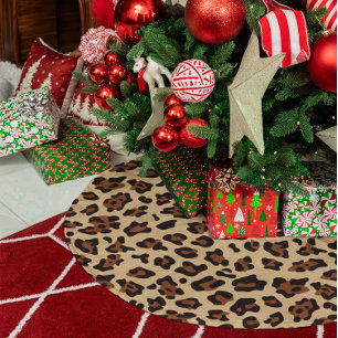 Saia Para Árvore De Natal De Poliéster Crie suas próprias cores mancha-leopardo