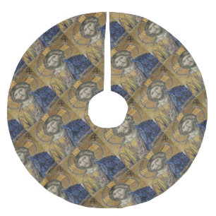 Saia Para Árvore De Natal De Poliéster Cristo Pantocrator Islâmico Icônico Religioso Roma