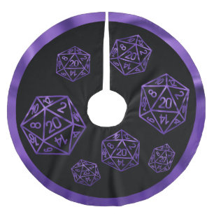 Saia Para Árvore De Natal De Poliéster Critérios RPG Roxo Fantasy Tabletop Gamer Dice