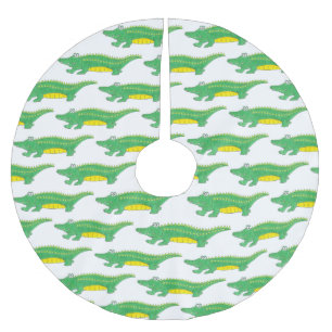 Saia Para Árvore De Natal De Poliéster Crocodilo Crocodilo de Alligador Verde