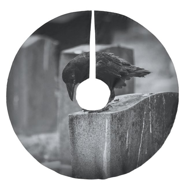 Saia Para Árvore De Natal De Poliéster Crow do Cemitério de Queda (Frente)