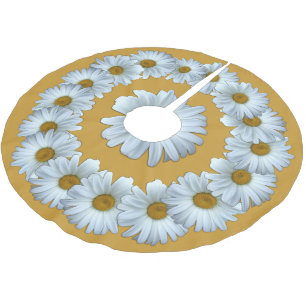 Saia Para Árvore De Natal De Poliéster Daisy Christmas Tree Flowy Flowy Tree Skirt