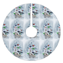 Saia Para Árvore De Natal De Poliéster Dandie Dinmont Christmas