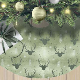 Saia Para Árvore De Natal De Poliéster Deer Antlers Arrows Padrão de Natal, ID861 Verde