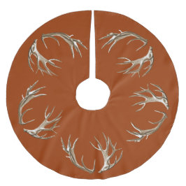 Saia Para Árvore De Natal De Poliéster Deer Antlers Rust Orange Árvore Árvore de Natal