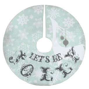 Saia Para Árvore De Natal De Poliéster Deer Vamos Be Jolly Holidy Tree Skirt