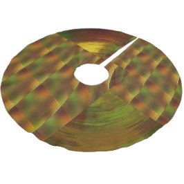 Saia Para Árvore De Natal De Poliéster "Deixe a Dourada e verde jogar"