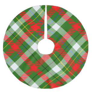 Saia Para Árvore De Natal De Poliéster Desenho Xadrez de Flanela Vermelho Verde Branco de