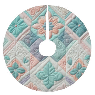 Saia Para Árvore De Natal De Poliéster Design abstrato enfileirado