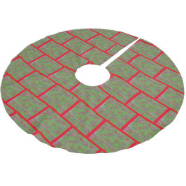Saia Para Árvore De Natal De Poliéster Design de Chaminé de Tijolo Abstrato