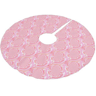 Saia Para Árvore De Natal De Poliéster Design de Fractal Moderno Rosa e Vermelho