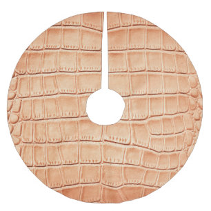 Saia Para Árvore De Natal De Poliéster Design de Textura de couro de réptil laranja