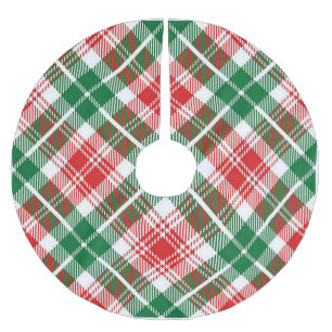 Saia Para Árvore De Natal De Poliéster Design de Xadrez escocesa