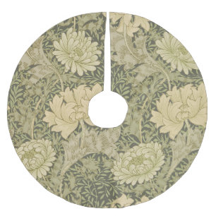 Saia Para Árvore De Natal De Poliéster Design Floral de William Morris Chrysantemum Soft