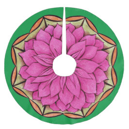 Saia Para Árvore De Natal De Poliéster Design MAGENTA da POINSÉTIA