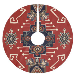 Saia Para Árvore De Natal De Poliéster Design Ornamental Rug: Vintage Geométrico.