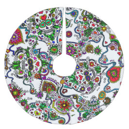 Saia Para Árvore De Natal De Poliéster Dia Do Crânio Do Açúcar Da Camisa Morta Da Árvore