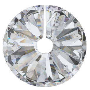 Saia Para Árvore De Natal De Poliéster Diamante Realista: Fechamento 3D