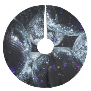 Saia Para Árvore De Natal De Poliéster Disco Balls: Atmosfera de Partido Escuro
