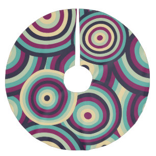 Saia Para Árvore De Natal De Poliéster Discos roxos, padrão de abstrato.