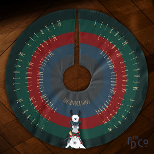 Saia Para Árvore De Natal De Poliéster Diversão do Donkey Llama Sheep + Todo o texto de f