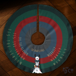 Saia Para Árvore De Natal De Poliéster Diversão "Esta é a estação + Merrily Merrily Merri