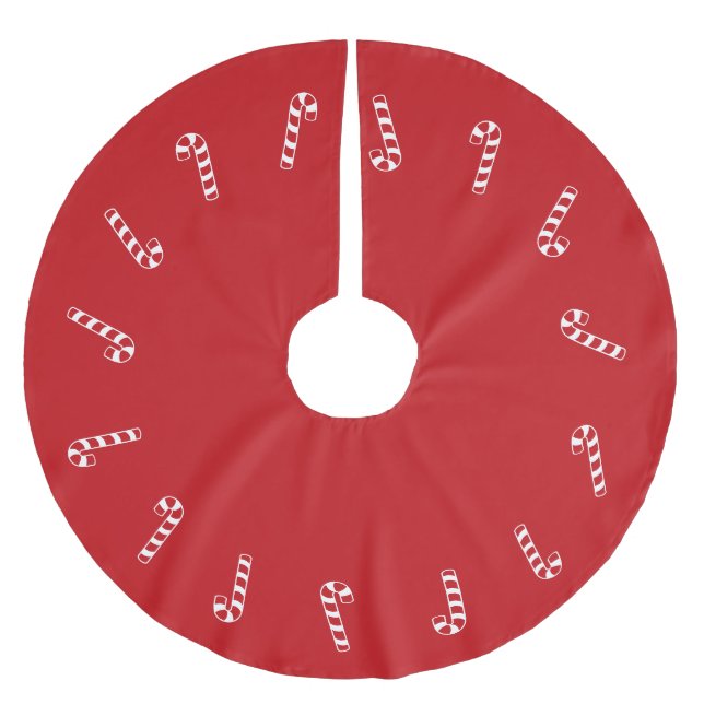 Saia Para Árvore De Natal De Poliéster Doces vermelhos de Natal (Frente)