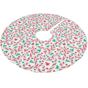 Saia Para Árvore De Natal De Poliéster Docinho Cane