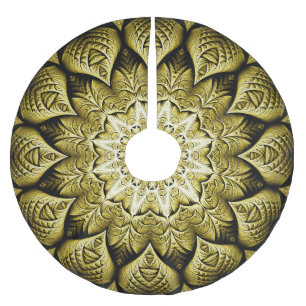 Saia Para Árvore De Natal De Poliéster Dourada saia