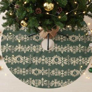 Saia Para Árvore De Natal De Poliéster Dourado Flocos de Neve Floresta Árvore Verde de Na