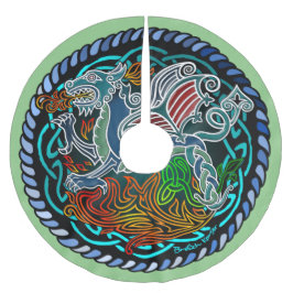 Saia Para Árvore De Natal De Poliéster Dragon celtique