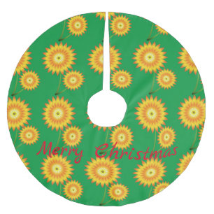 Saia Para Árvore De Natal De Poliéster Duas Plantas Sunflower Thunder_Cove