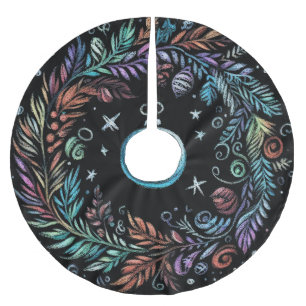 Saia Para Árvore De Natal De Poliéster Duro Pastel desenhando a coroa de Natal