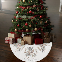 Saia Para Árvore De Natal De Poliéster Elegant Personalized Christmas Tree Skirt
