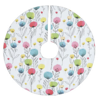 Saia Para Árvore De Natal De Poliéster Elementos design circulares coloridos, divertidos