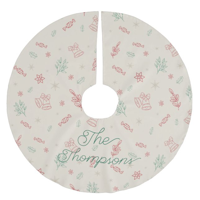 Saia Para Árvore De Natal De Poliéster Elementos Mínimos de Natal Personalizados (Frente)