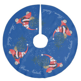 Saia Para Árvore De Natal De Poliéster Elfin Papai Noel em seu Patinete