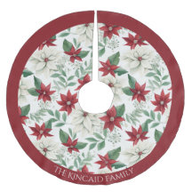 Enfeite de Tapete de Natal Nome da Família Poinset
