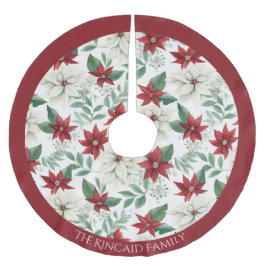 Saia Para Árvore De Natal De Poliéster Enfeite de Tapete de Natal Nome da Família Poinset
