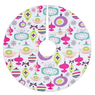 Saia Para Árvore De Natal De Poliéster Enfeites de natal retros brilhantes