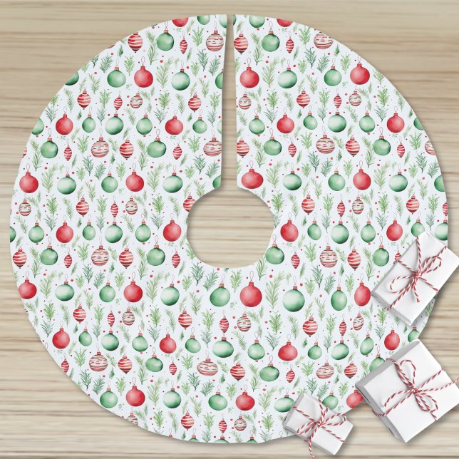 Saia Para Árvore De Natal De Poliéster Enfeites Natal (Ornaments Pattern Christmas Brushed Polyester Tree Skirt)