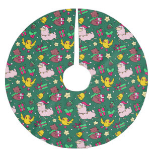 Saia Para Árvore De Natal De Poliéster Engraçado Natal Llama